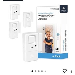 4 Pack Adjustable Audible Window Door Alarms 110dB Loud Alert‎ Open Box new